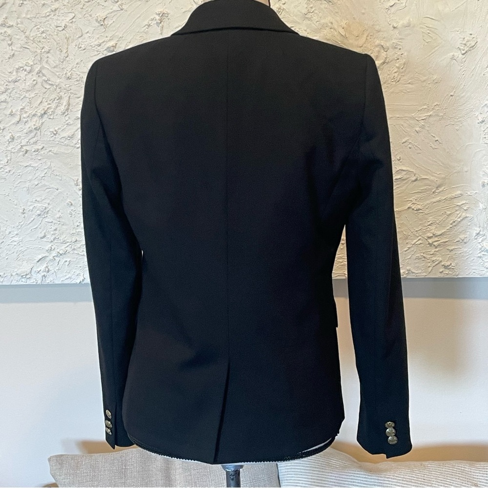 J.Crew Original Schoolboy Wool Blend Blazer Jacket Black Style #92480 Sz 4 - Picture 3 of 12